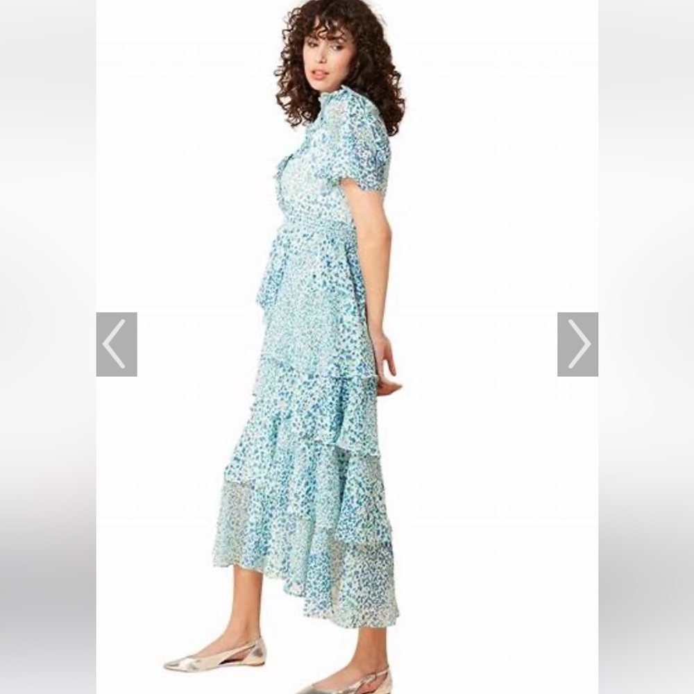 Hale Bob Sania Tiered Chiffon Dress Size XS
